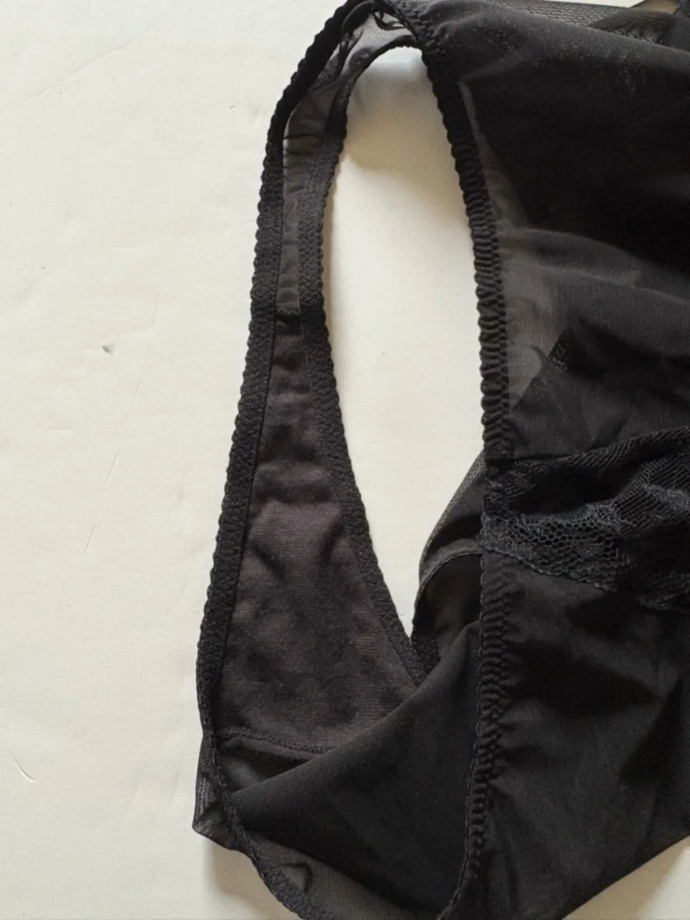 Wacoal Black Sheer Lace Plunge V-Neck Bodysuit - Picture 4 of 9